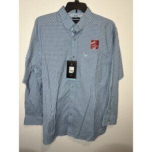 Ariat Pro Series Adamsen Sky Blue Long Sleeve Checkered Button Up Shirt Size XL